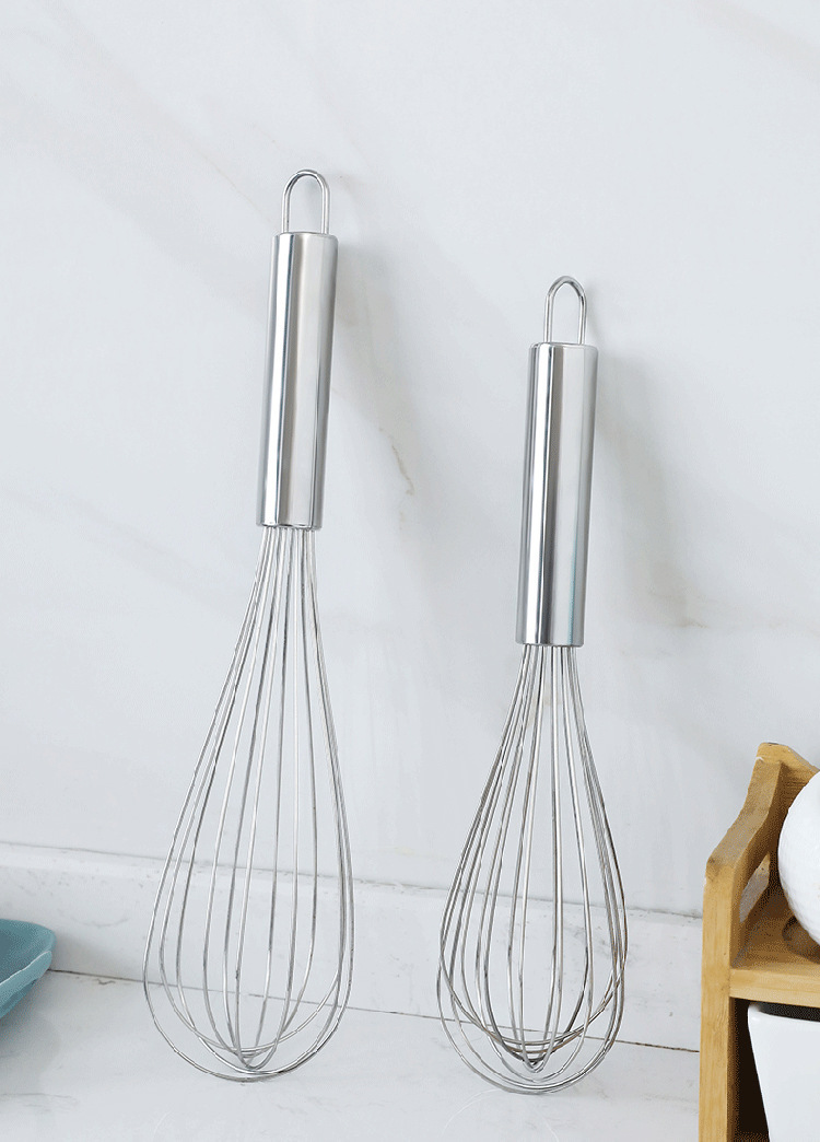 Baking tools: Egg beater, stainless steel thickened mixer, semi-automatic egg beater, manual mini silicone whipper pic 5