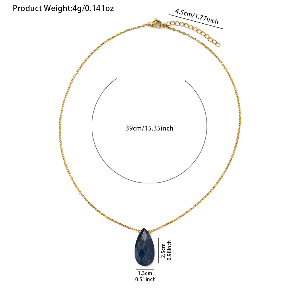 跨境热销新款时尚简约水滴天然石项链小众设计吊坠批发饰品项饰品详情7