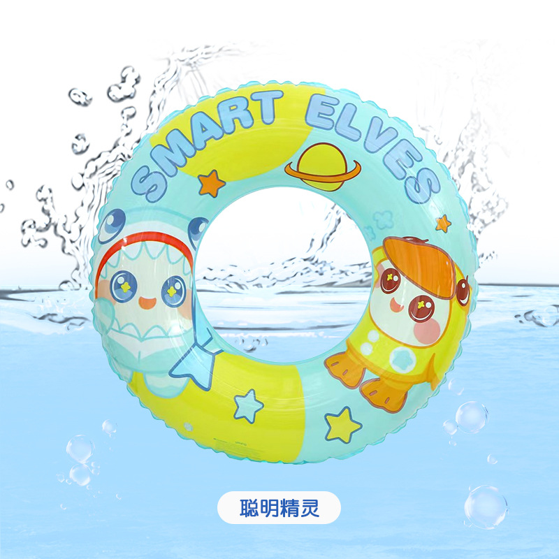 Thickened swimming ring, inflatable life buoy for children, cartoon baby swimming ring, printed little mermaid swimming ring pic 5