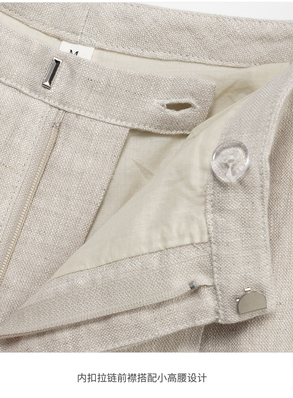 Linen loose straight-leg pants for commuting, long pants with a high-quality feel for old money, high-waisted fashionable linen casual pants for women in spring and summer pic 14