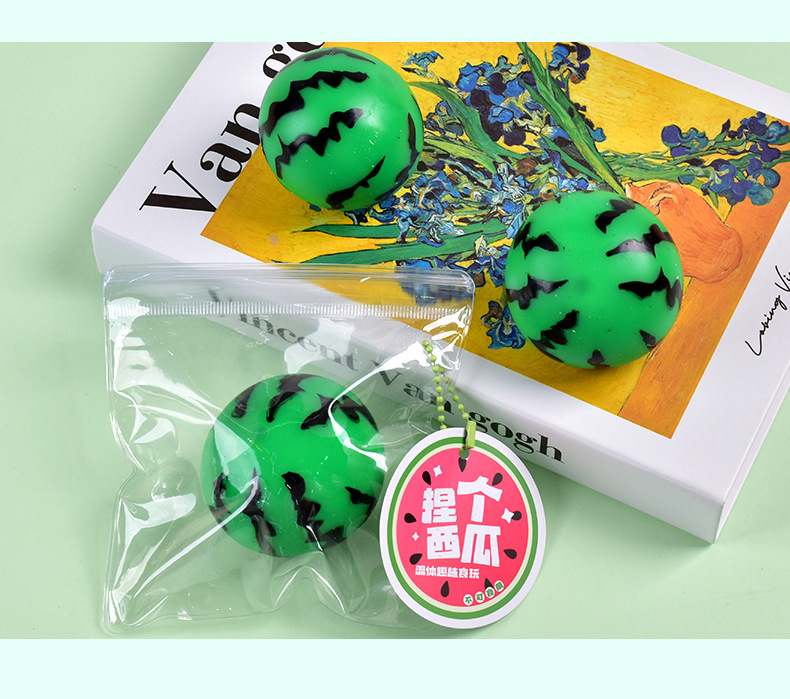 Wet soft slow rebound stress-relieving watermelon PVC bag packaging fluid fruit food play squeeze fun stress-relieving toys wholesale pic 13