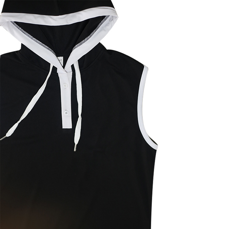 欧美跨境亚马逊2025夏新款男士背心重磅连帽坎肩潮牌休闲无袖T恤详情23