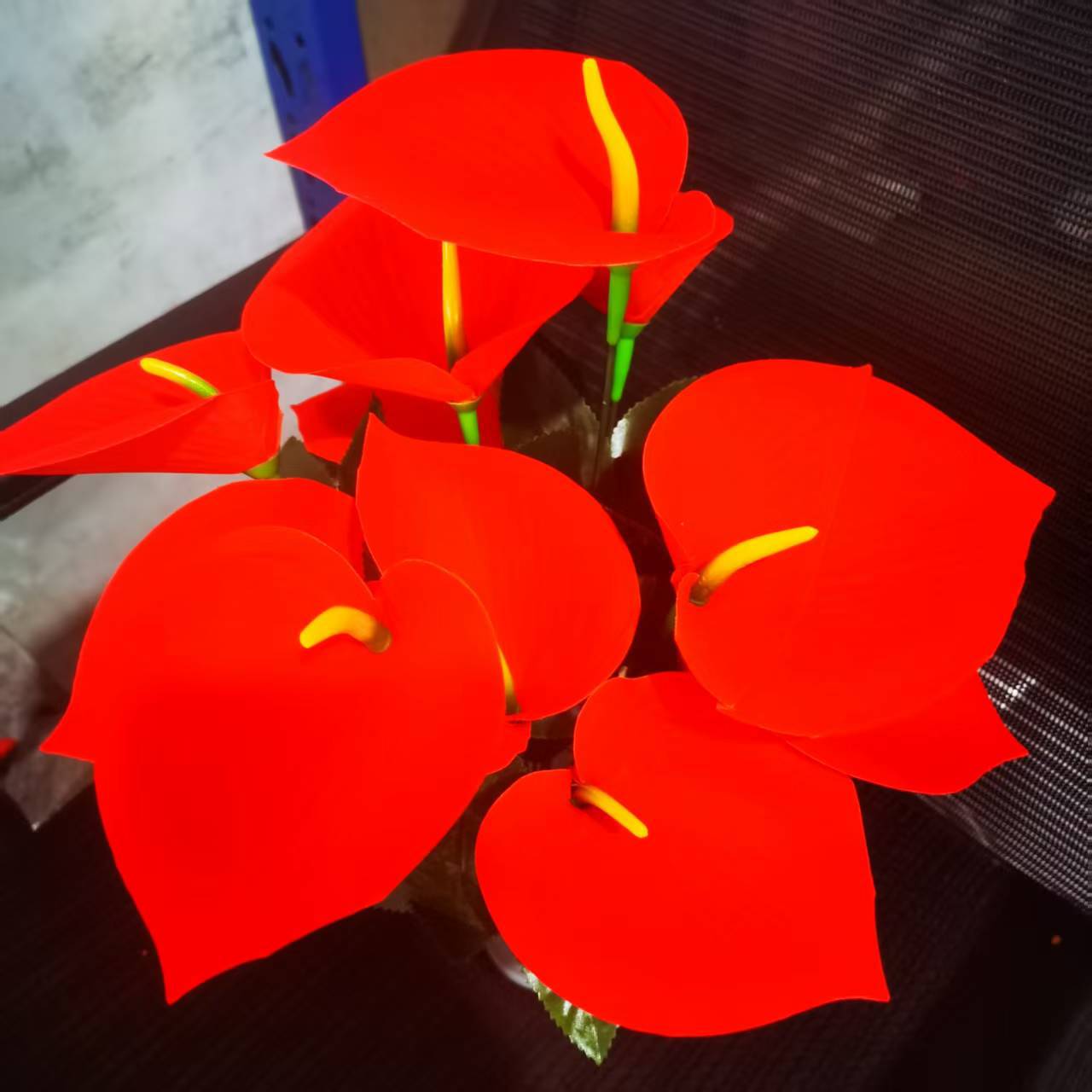 新款仿真12头绒布马蹄莲假花欧式家居客厅装饰室内外摆设绢花详情2