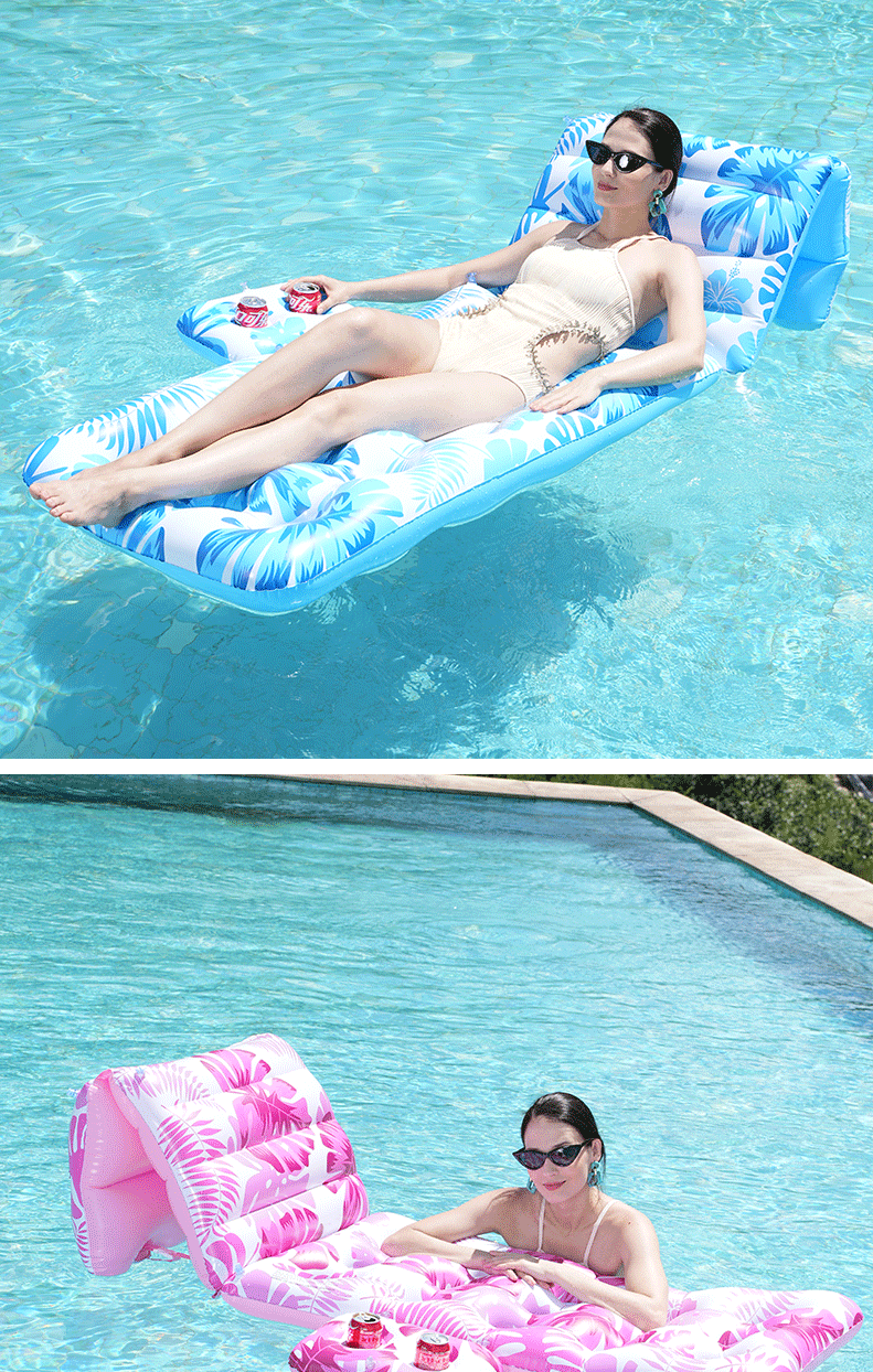 Cross-border exclusive leaf water lounge chairs, single hole floating pads, floating beds, adult inflatable floating rafts in stock for wholesale pic 9