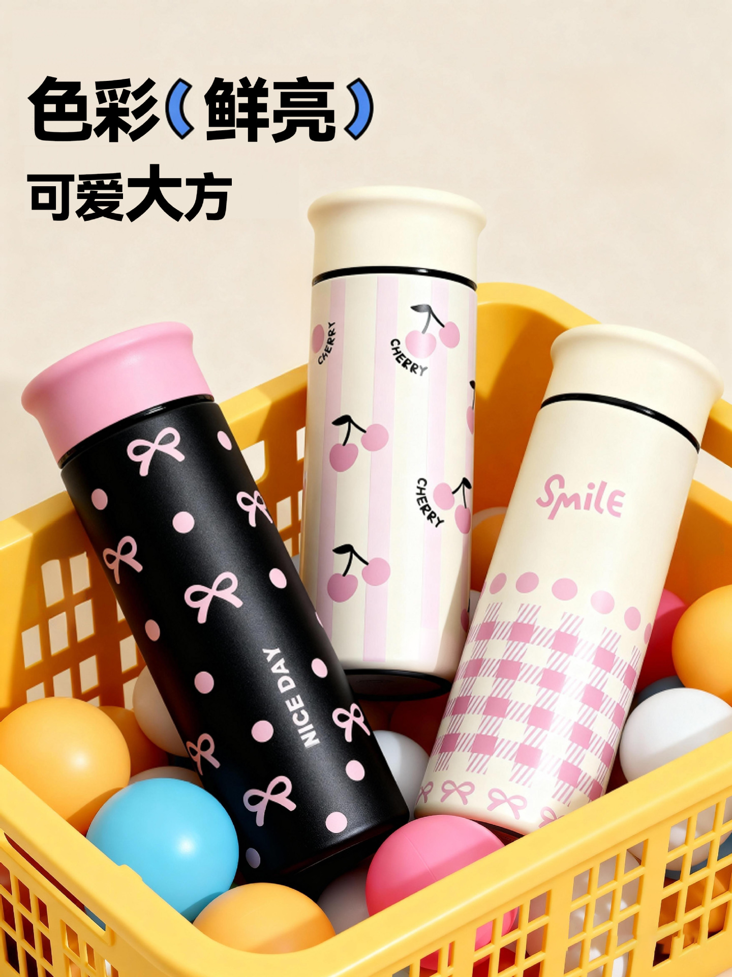 新款创意保温杯不锈钢杯子男女学生高颜值便携小巧带茶漏水杯定制详情3