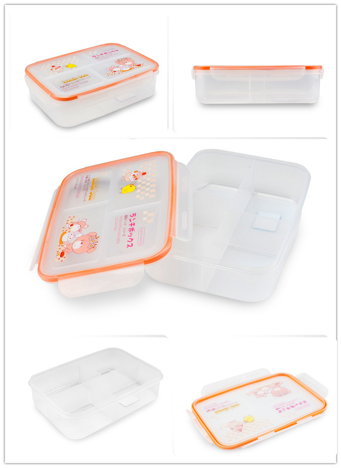 Plástico crisper refrigerador plato crisper microondas calentador lonchera caja de almacenamiento de alimentos sellada caja sellada al por mayor pic 3