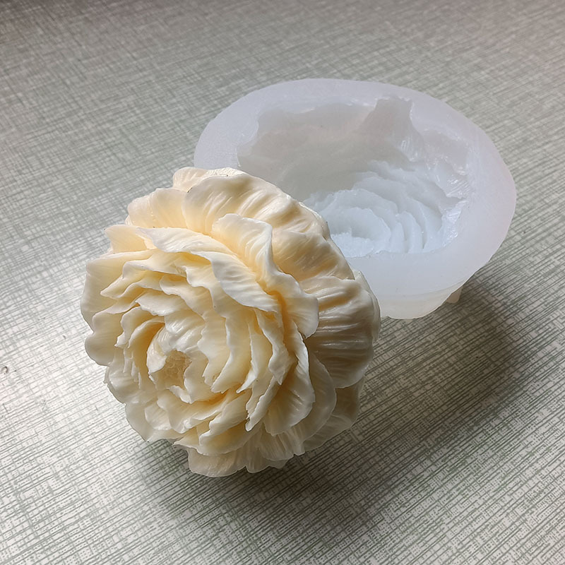 杜丹花diy山茶花花朵手工硅胶模具巧克力烘焙香薰蜡烛滴胶石膏模详情1