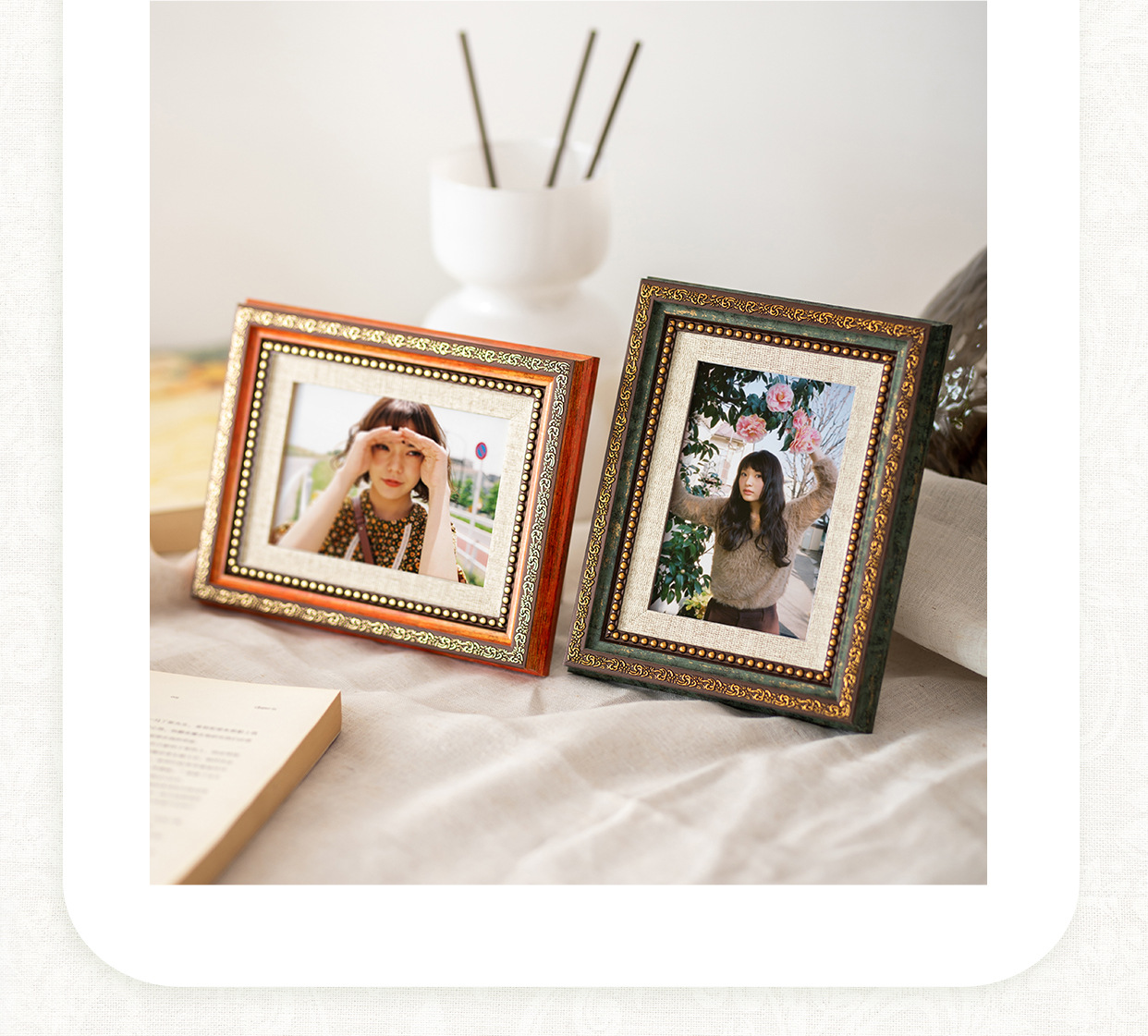 复古相框6寸相框欧式宫廷摆台67寸81012寸挂墙画框高档做旧装饰框详情8