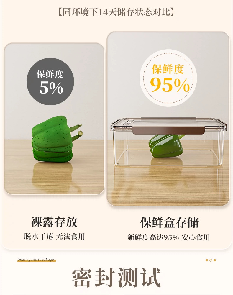 冰箱保鲜盒家用厨房专用大容量食物收纳盒透明塑料加厚带盖密封盒详情4