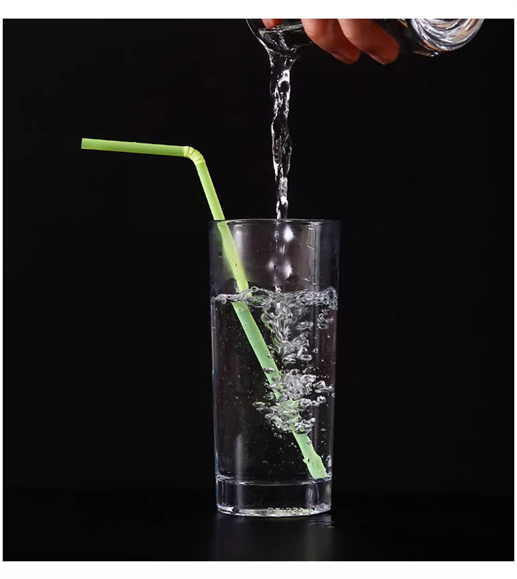 Wholesale of flexible and extended plastic straws for juice drinks and milk tea in stock, 100 pieces each in color pic 5