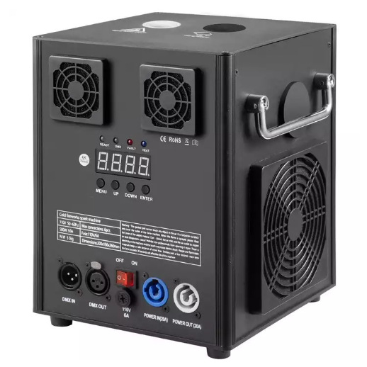 跨境品质舞台电子冷火花特效机烟花机DMX512婚庆婚礼派对酒吧演出生日聚会电子效果氛围礼花机喷泉瀑布冷火焰机工厂详情7