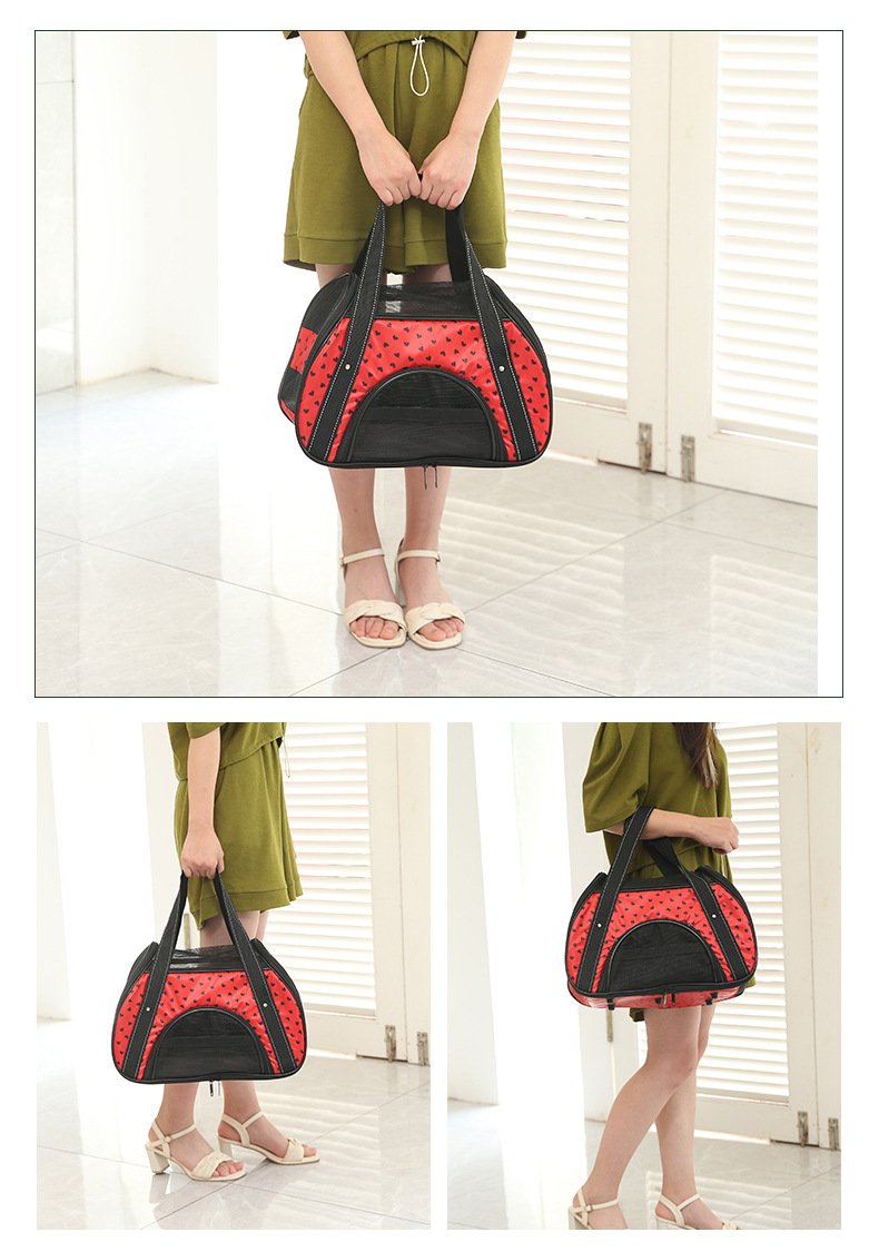 Rongka Pet Cross-border Portable Cat Bag, hand-held folding pet backpack, single-shoulder bag, breathable for going out, cat and dog pet bag pic 12