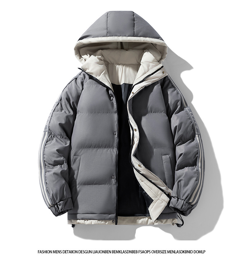 M-8XL Cross-border cotton-padded jacket for men, winter loose, waterproof, thickened cotton-padded jacket, casual and warm bread jacket, hooded cotton-padded jacket pic 12