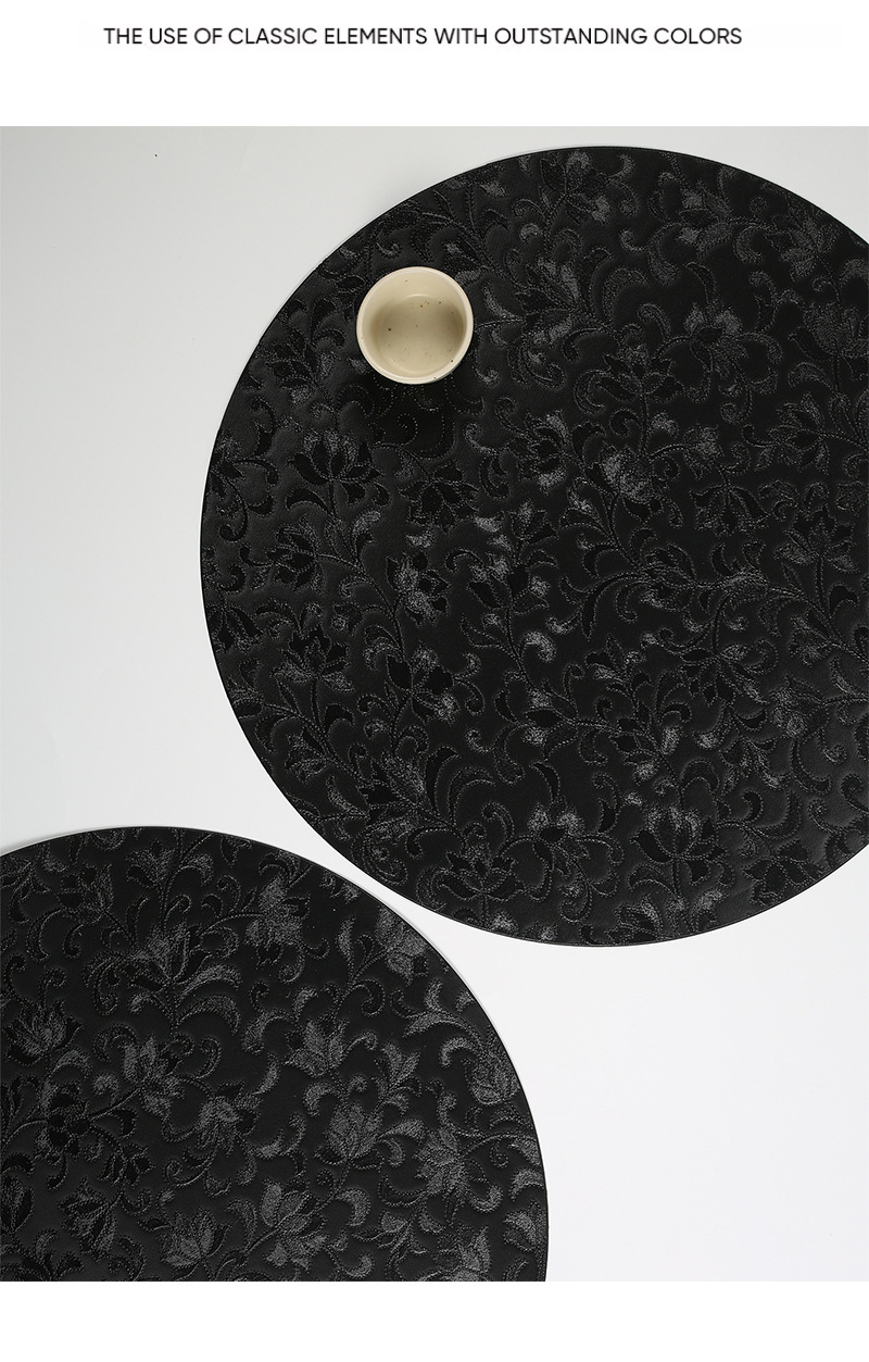 Circular patterned table mat, thickened anti-slip table mat, home office desk mat, simple style pic 13