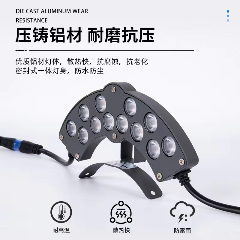 Solar tile lights, tree-hugging crescent-shaped pavilion roof projection, ancient architectural corrugated lights, led outdoor waterproof spotlights pic 7