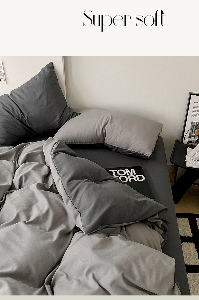 母婴级A类正品床上四件套ins裸睡纯水洗棉床单被套被罩宿舍三件套详情13