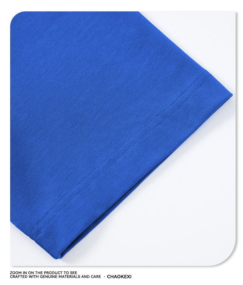 Summer new knitted patchwork color-blocking collar 100% cotton short-sleeved American trendy brand versatile short T-shirt top for men pic 29