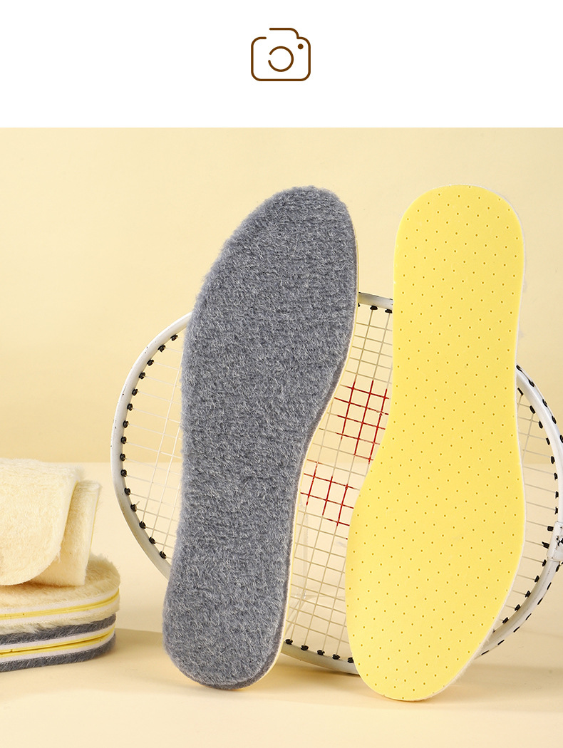 羊毛鞋垫乳胶羊羔绒运动透气舒适加绒保暖加厚吸汗抗菌休闲高弹详情18