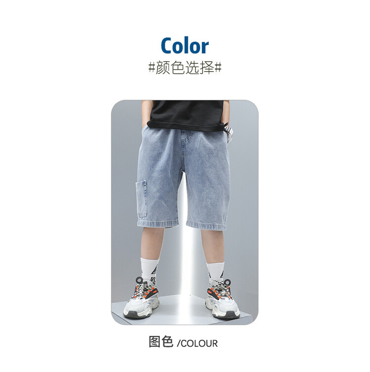 男童牛仔短裤2024时尚五分裤夏季薄款洋气儿童装新潮男孩休闲中裤详情5