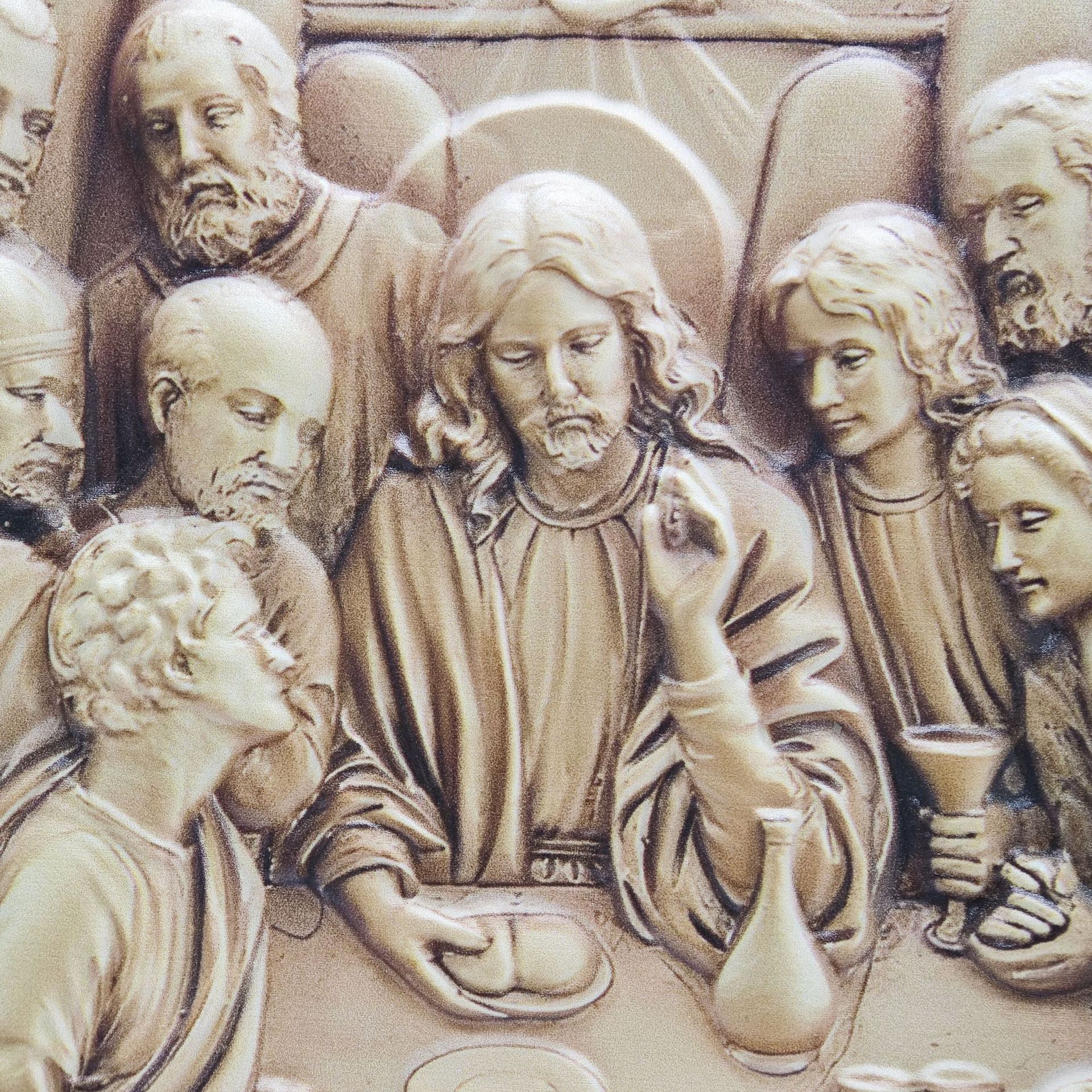 Cross-border foreign trade square Last Supper resin ornaments and pendants, church home decoration three-dimensional relief handicrafts pic 5