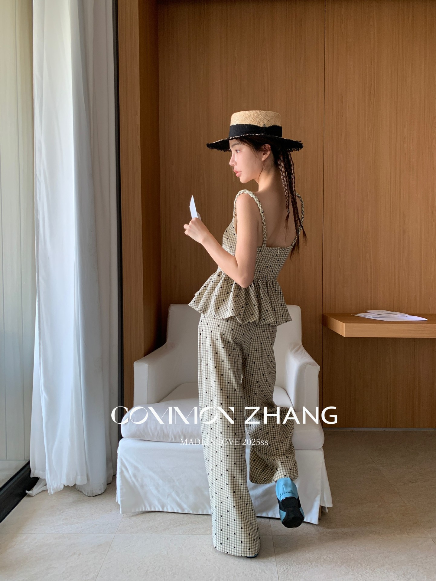 CZ ZHANG Summer Korean stylish striped checkered polka dot drape floor-length wide-leg versatile casual pants A24286 pic 20