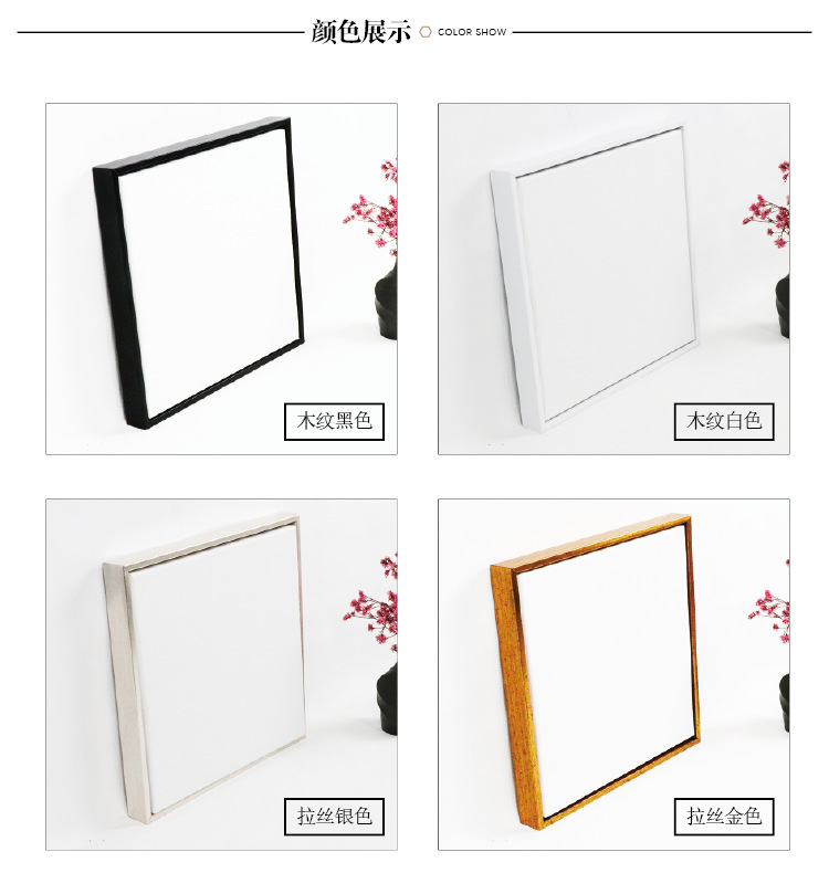 油画外框3.5cm厚免装裱L型画框装饰画外框相框木质内框空白油画框详情4