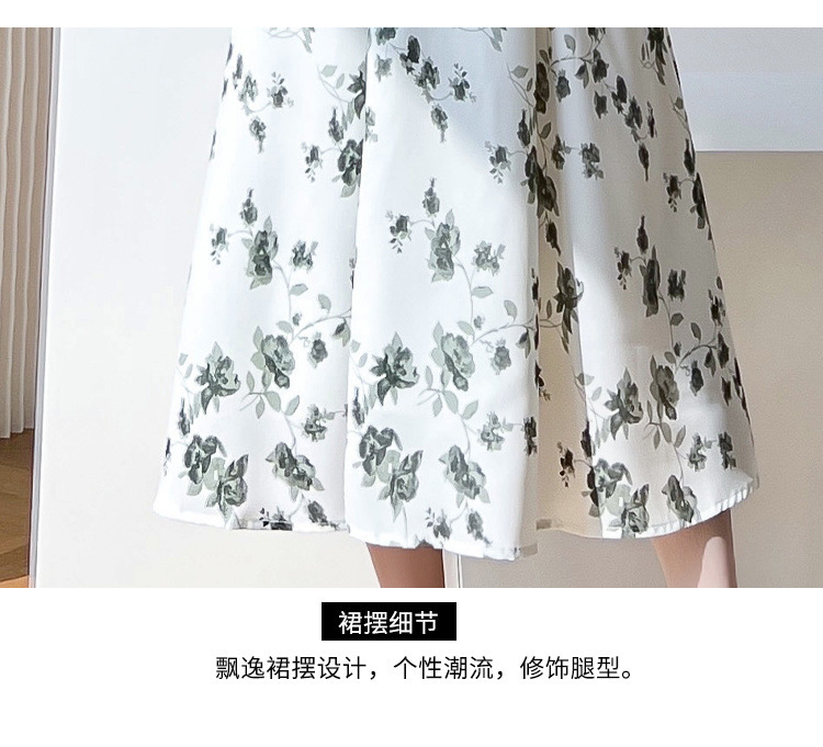 桔梗法式褶皱方领泡泡袖连衣裙女夏季温柔森系初恋奶甜超仙长裙子详情14