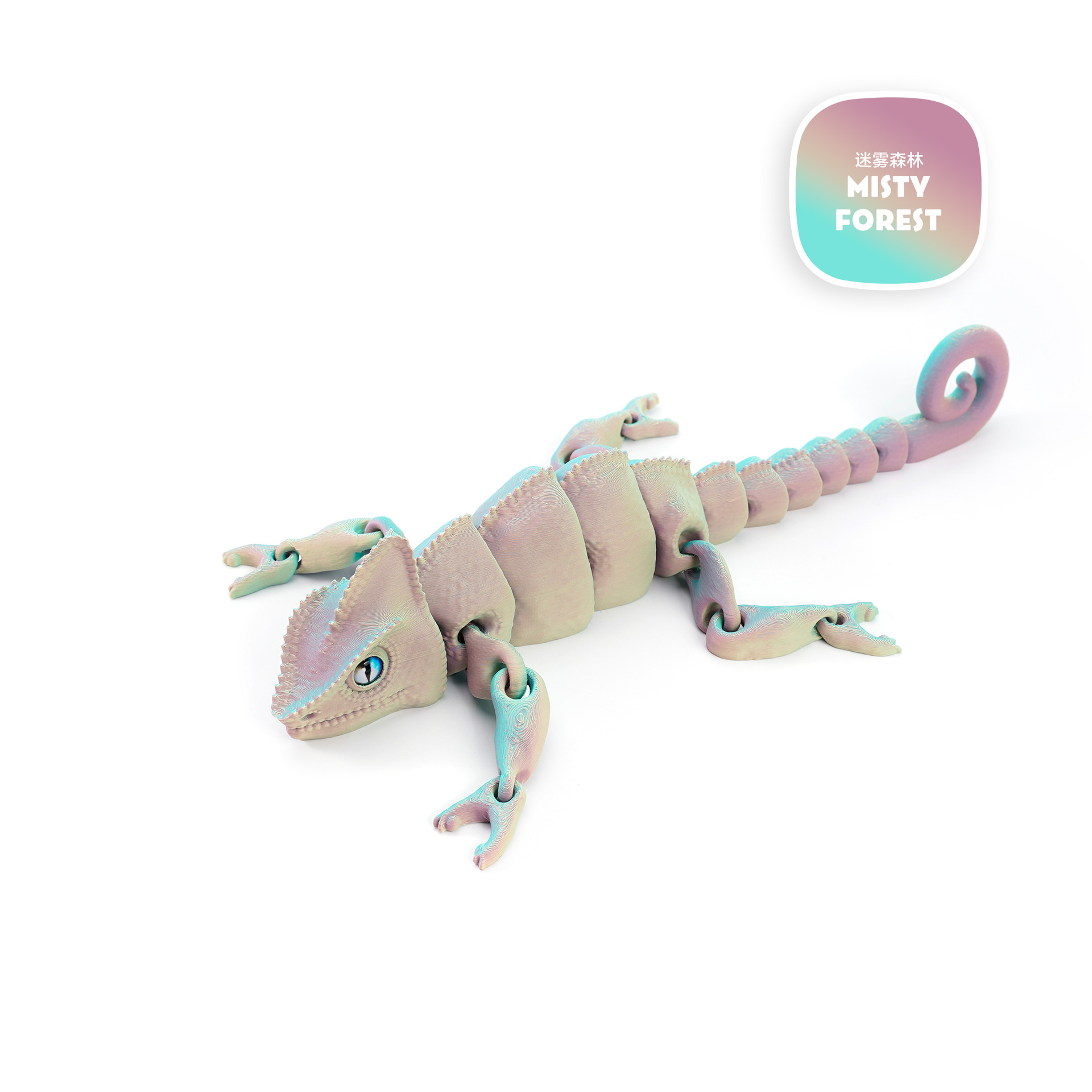 3D printed cross-border best-selling chameleon animal figurines, cute and adorable pets, movable one-piece joint design pic 8