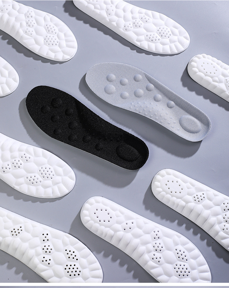 4D运动鞋垫男生女士PU足弓全垫防臭吸汗透气高弹减震休闲军训鞋垫详情15