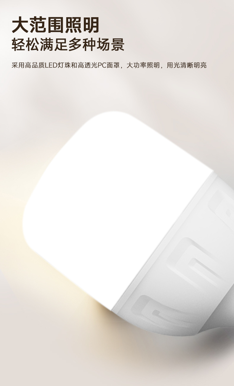 fsl佛山照明led灯泡大功率柱形球泡高亮节能A泡灯E27螺口明装灯座详情13