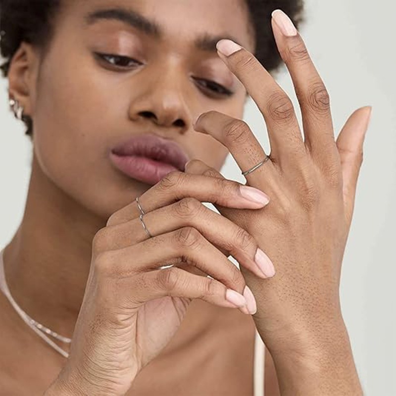 14K gold-plated set ring, 1mm inner and outer arc fine ring, plain ring, simple Japanese and Korean ring, trendy index finger tip pic 7