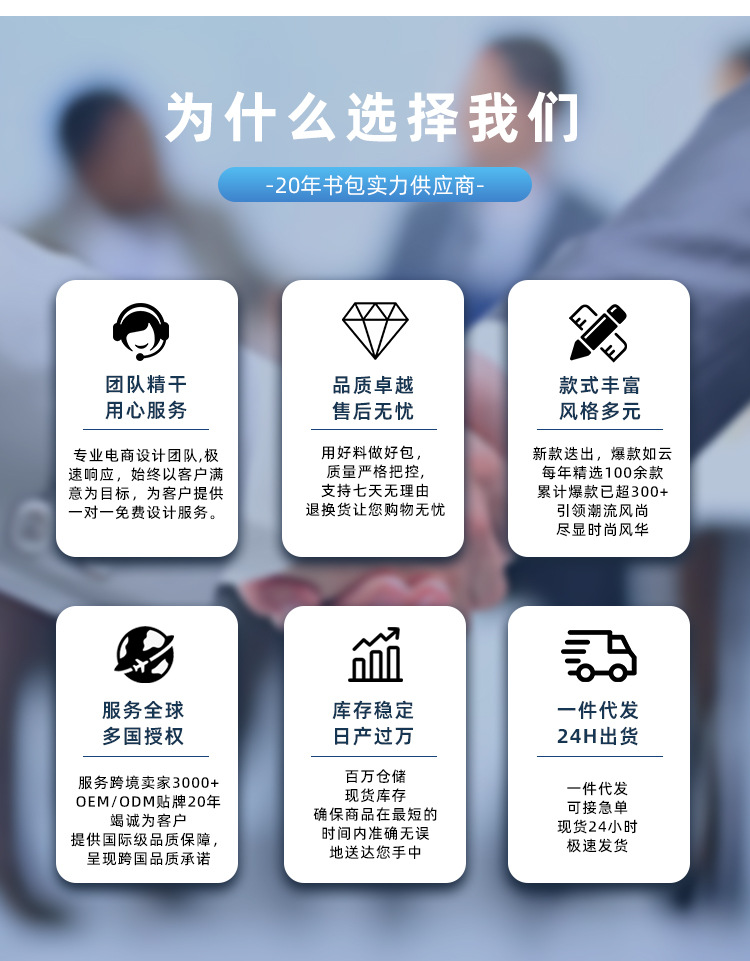 森系大容量休闲双肩包ins韩版纯色百搭初高中学生书包定制印logo详情2