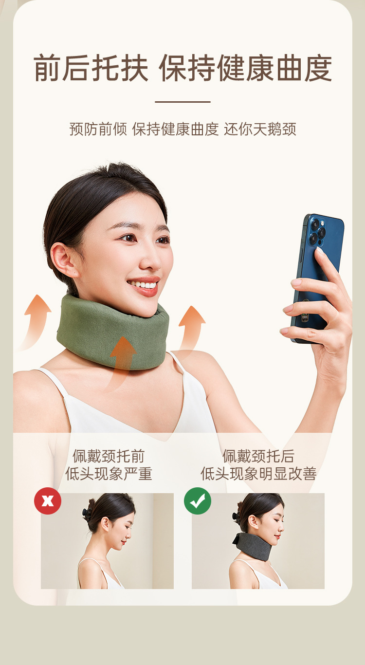 四季护颈颈托护颈脖套颈托脖子前倾矫正器劲椎托护颈椎办公室防低详情31