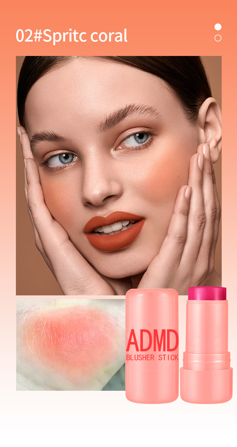 【跨境专供】ADMD果冻腮红棒唇颊两用显嫩提气色修饰脸部腮红棒详情13