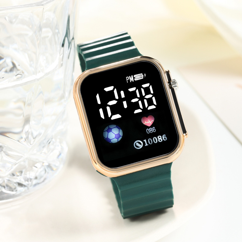 New in-stock wholesale cool electroplated LED square electronic watch, fashionable outdoor touch couple watch for primary and secondary school students pic 10