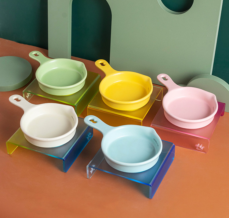 Wow Customized Korean BD flat pan, cat and dog pet bowl, ceramic slow food bowl, anti-tipping and non-black chin cat food basin pic 13