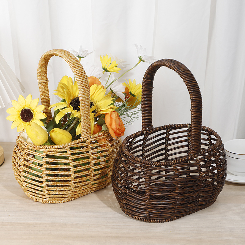 居家编织收纳篮儿童玩具塑料箱柳编置物筐收纳筐多功能整理箱详情3