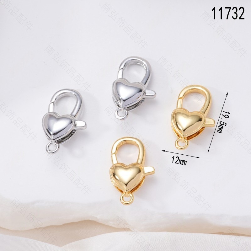 Pearl necklace clasp rose shell blade pin clasp connection end clasp sweater chain diy jewelry accessory pearl necklace clasp head full inlay zircon heavy industry lobster clasp spring clasp handmade end clasp sweater chain pic 24