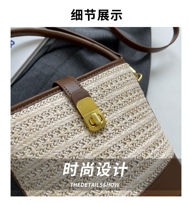 This 2023 new, niche design crossbody bag for women is a versatile and high-end hand-held bucket bag for summer pic 3