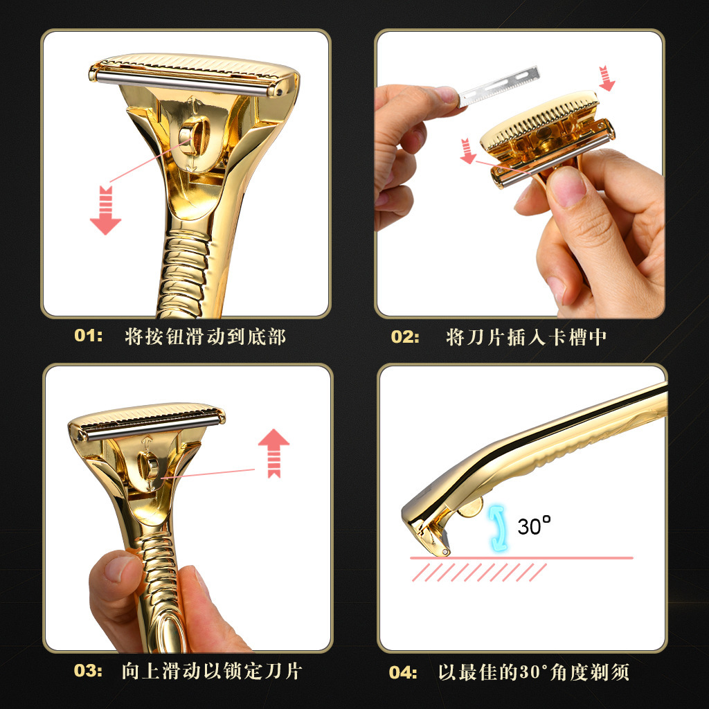 New manual razors, old-fashioned manual shavers, zinc alloy facial and shaving blades, cross-border wholesale of shaving blades pic 5