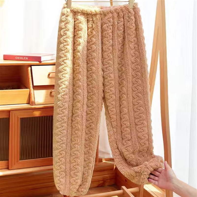 秋冬珊瑚绒暖暖套装印花睡衣家居服舒棉绒提花情侣套装批发长袖详情7