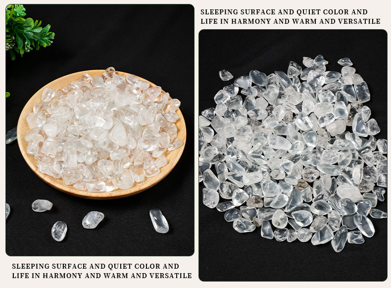 天然透亮白水晶碎石白水晶消磁石东海水晶手链净化供佛散装碎石详情11