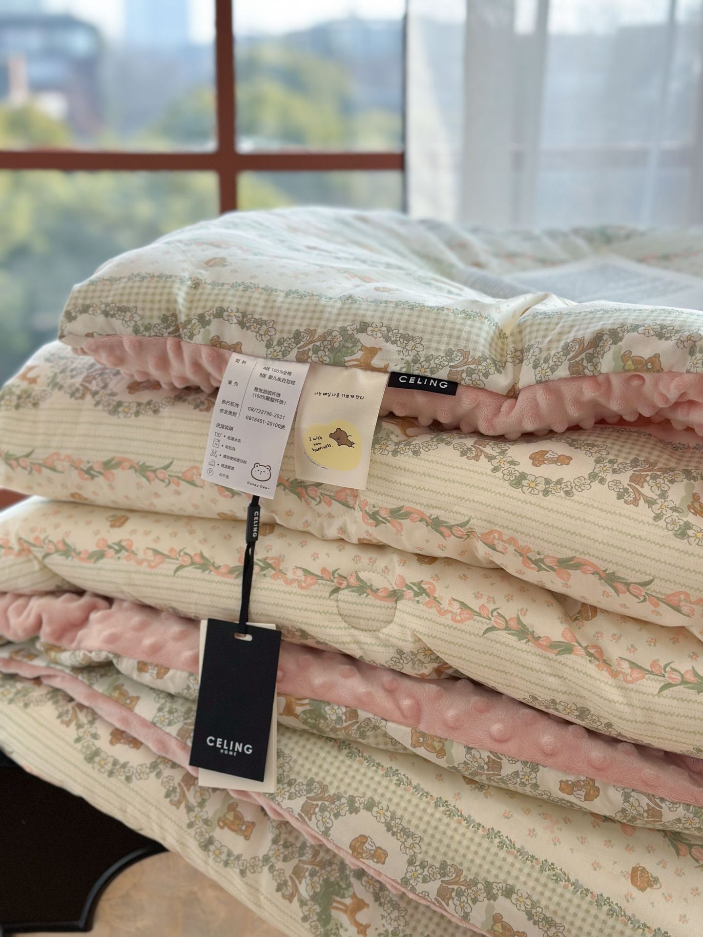 13372 All-cotton cartoon small floral print spring and autumn quilt soothing, bean quilt warm and fleece winter quilt core pic 110