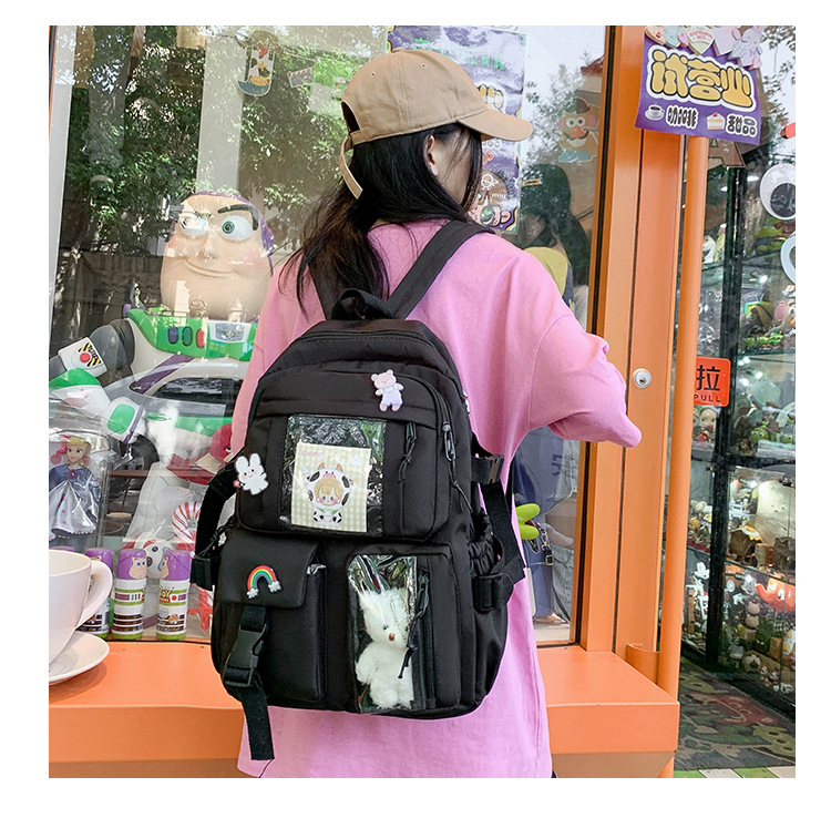 日系初高中生双肩包潮牌可爱小学生书包 韩版原宿ins风通勤背包女详情12