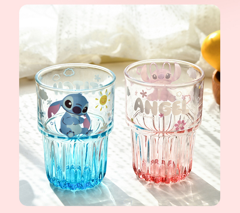 Creative cartoon Angel Glass vertical pattern Double Festival cups, cute birthday gifts, drinking cups, breakfast milk cups wholesale pic 11