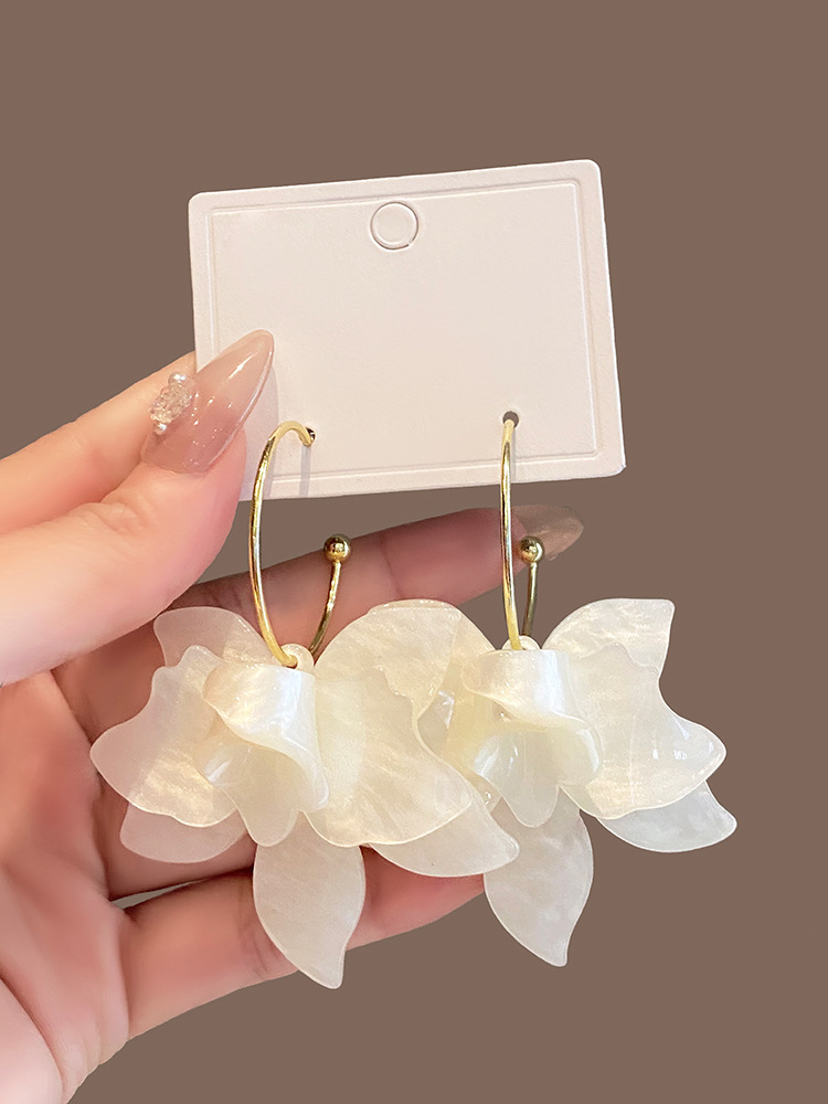 超仙法式度假花朵耳环女高级感轻奢气质耳饰小众设计感时尚耳坠详情10