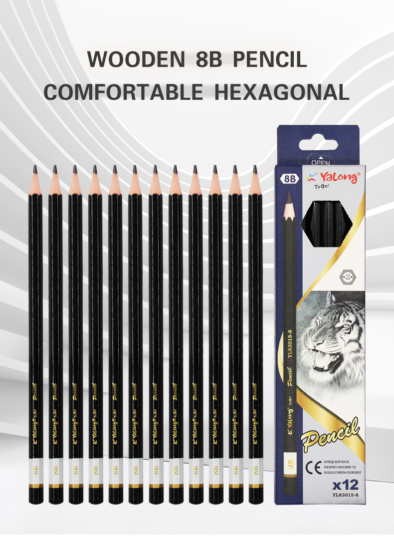 Yalong Cross-border Student Wholesale Hot Selling Stationery Set of 12 standard Pencils for painting Art pic 1