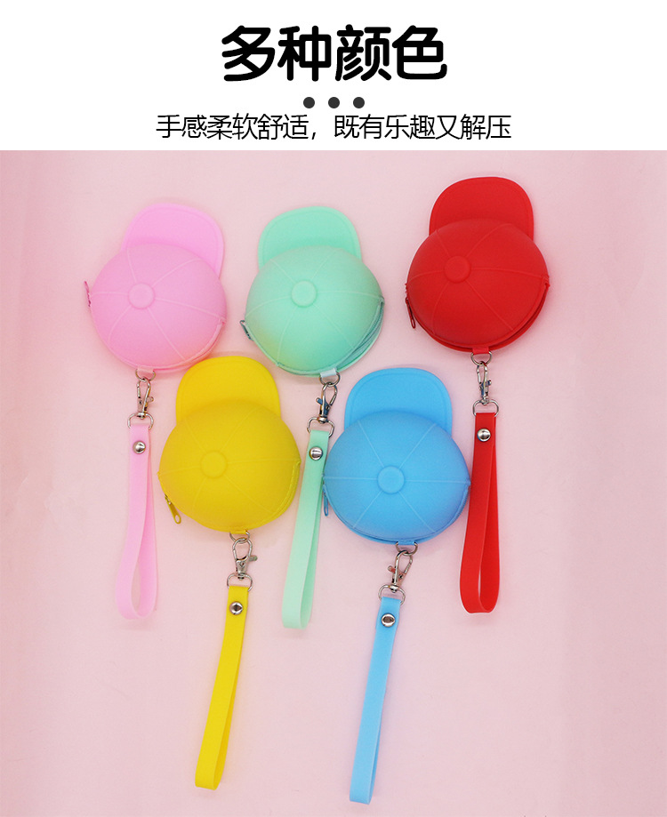 Korean candy-colored hat coin case, silicone cartoon creative zipper wallet, cute coin purse, factory direct sales pic 10