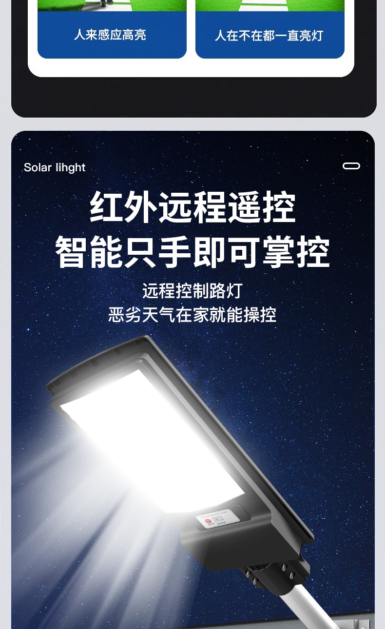 Solar lighting fixtures, household outdoor garden lamps, integrated radar sensor lamps, waterproof and lightning-proof led solar lamps pic 14