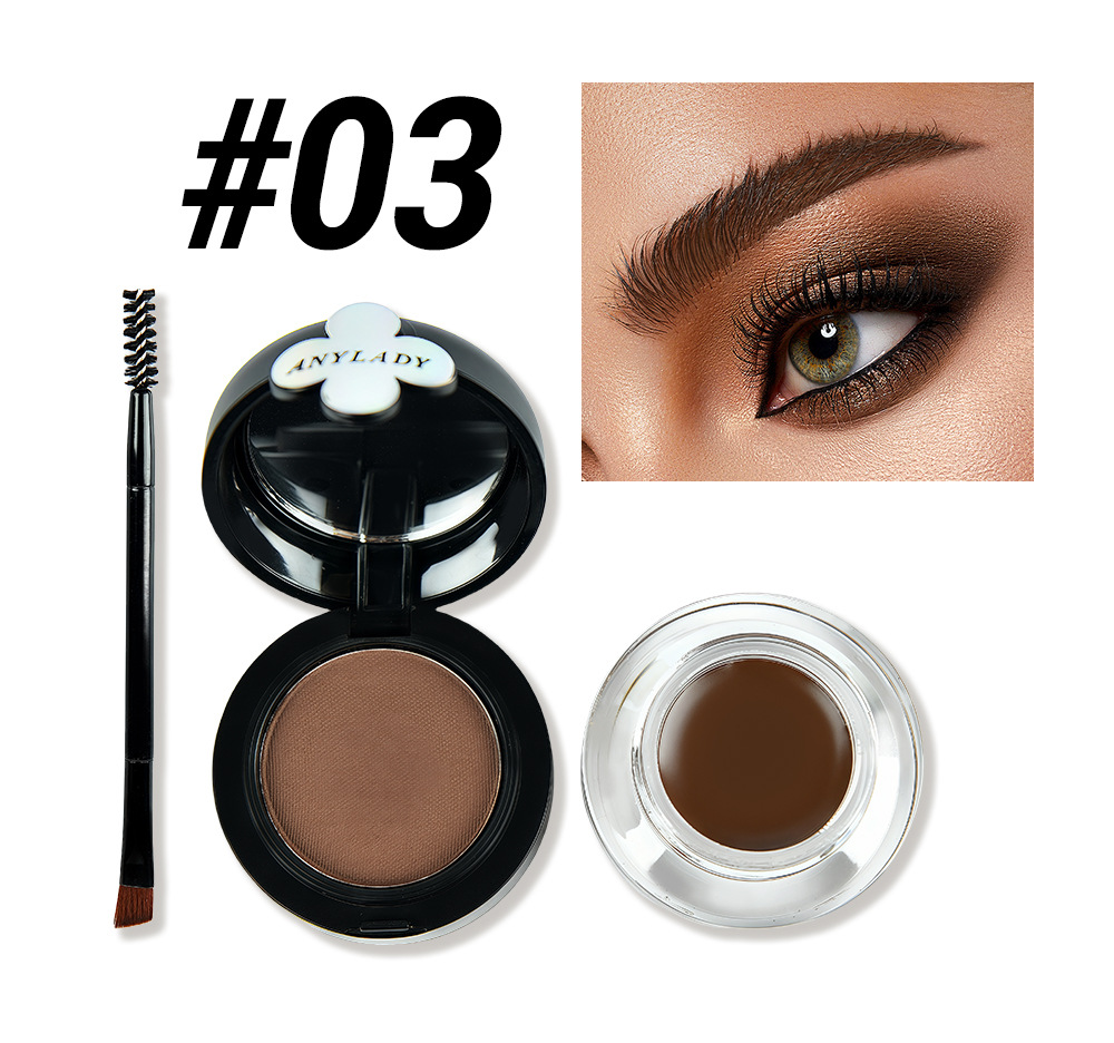 ANYLADY染眉膏二合一持久不晕染显色化妆品欧美跨境三色带刷眉粉详情10
